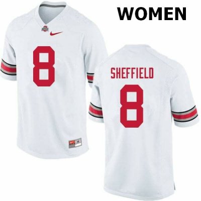 NCAA Ohio State Buckeyes Women's #8 Kendall Sheffield White Nike Football College Jersey IOK4645DJ